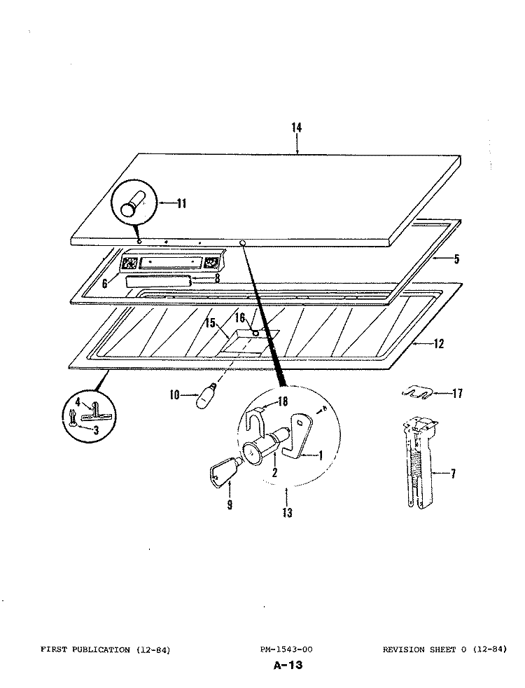 DOOR Diagram and Parts List for C25ACLWH  Maytag Freezer