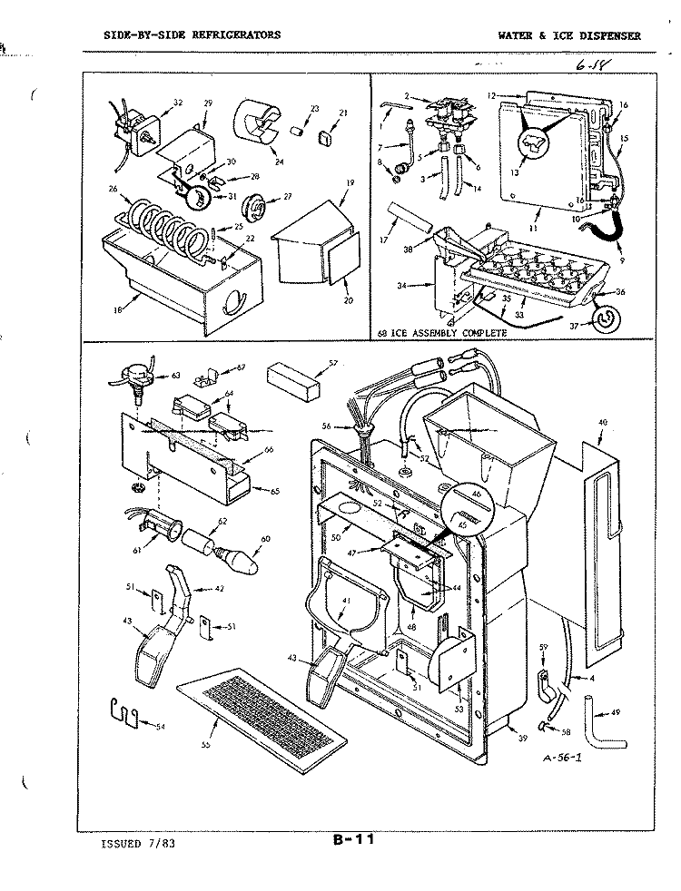 WATER & ICE DISPENSER Diagram and Parts List for RND22AA-3A 3M53B Admiral Refrigerator