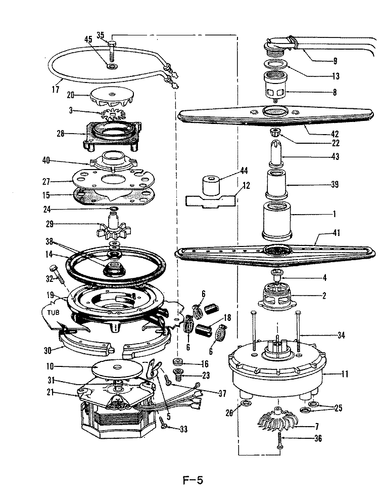 MOTOR & PUMP Diagram and Parts List for DU24H6  Maytag Dishwasher