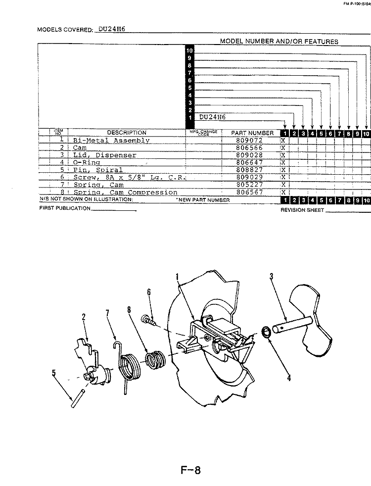 DETERGENT CUP Diagram and Parts List for DU24H6  Maytag Dishwasher