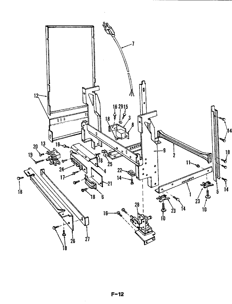 FRAME PARTS Diagram and Parts List for DU24H6  Maytag Dishwasher