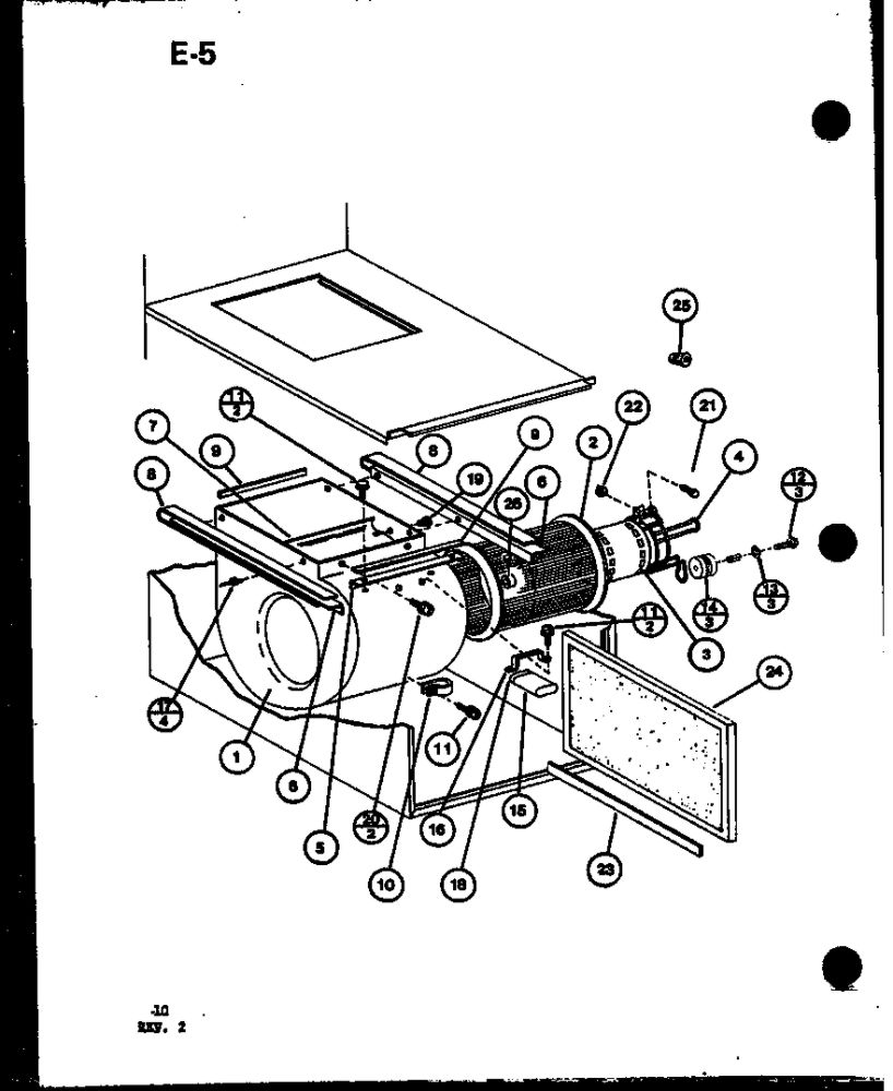 Blower Assembly Diagram and Parts List for EGHW100DA-3 P68745-2F Amana Furnace