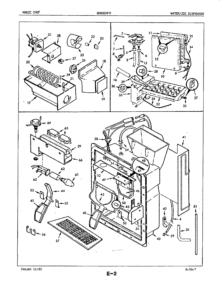 WATER & ICE DISPENSER Diagram and Parts List for BDNS24F9 5L56A Maytag Refrigerator