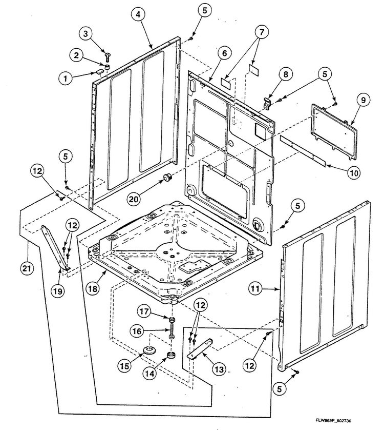 Cabinet Assy Diagram and Parts List for SWFF71QN3050  Speed Queen Washer
