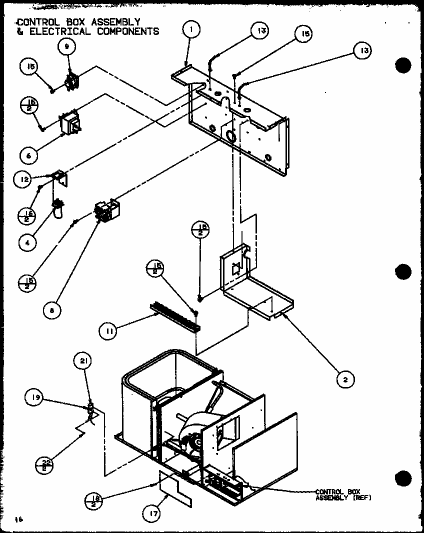 Control Box Assembly & Electrical Components (spco24001a/p9999101c) (spco30001a/p9999102c) (spco36001a/p9999103c) (spco36003a/p9999104c) Diagram and Parts List for D9836801  Amana Air Conditioner