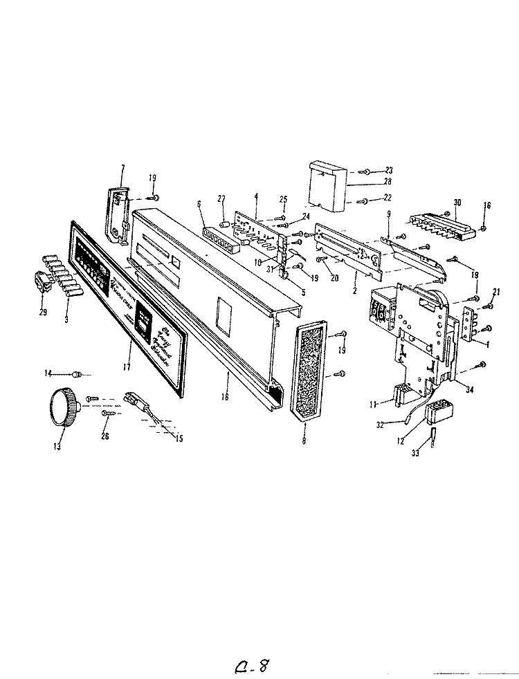 CONTROL PANEL PARTS Diagram and Parts List for DU55A-2  Magic Chef Dishwasher