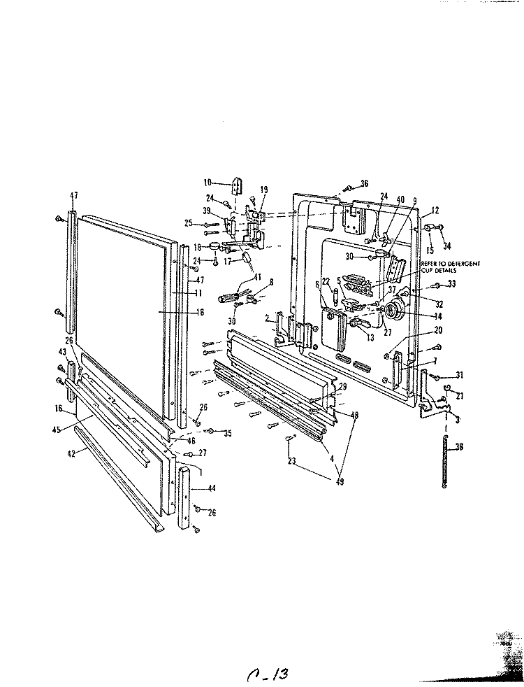 DOOR Diagram and Parts List for DU55A-2  Magic Chef Dishwasher