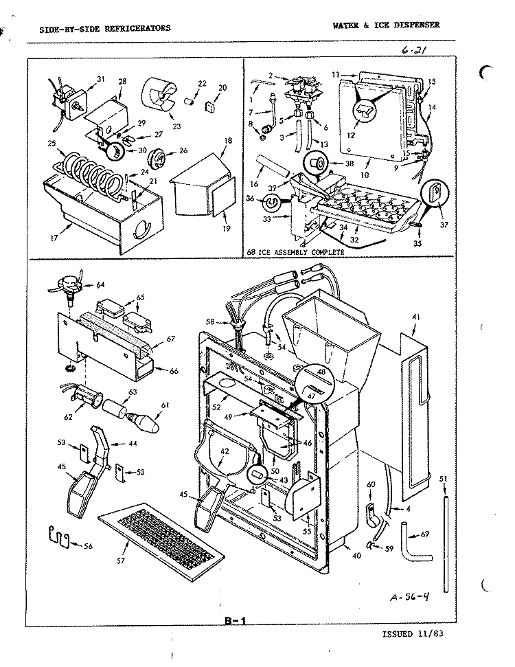 WATER & ICE DISPENSER Diagram and Parts List for RC22CA-3AI 3N79B Amana Refrigerator