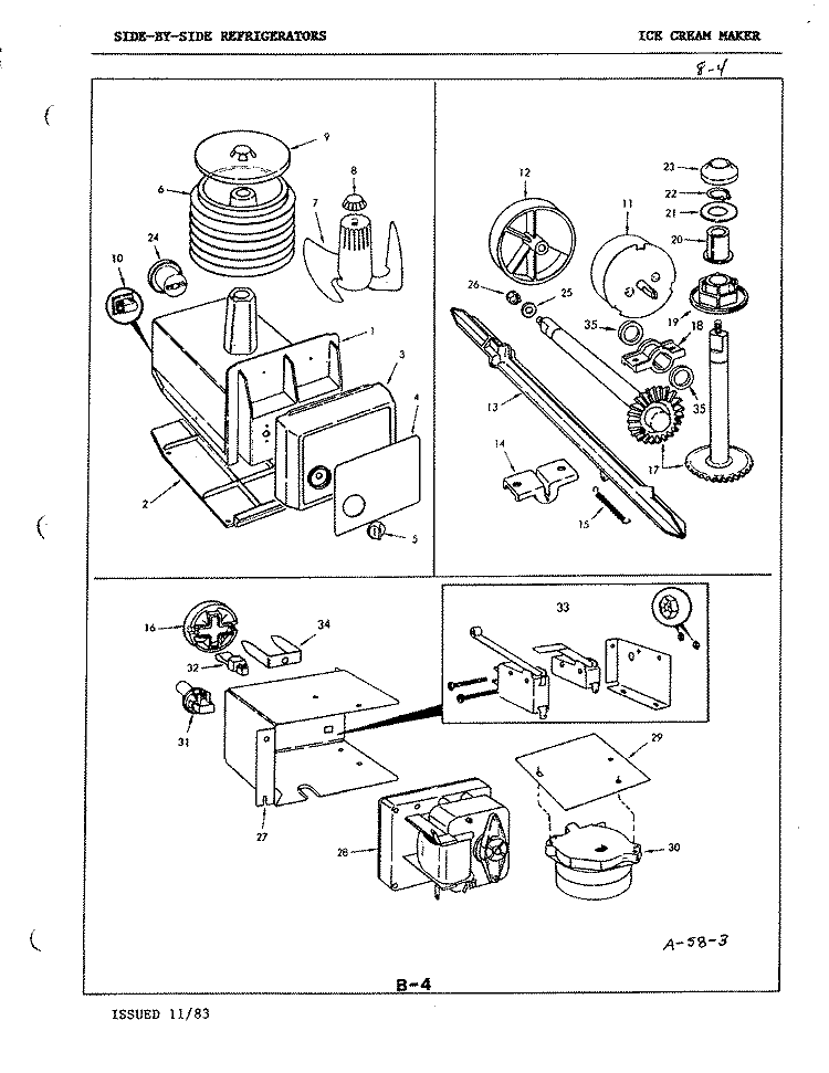 ICE CREAM MAKER Diagram and Parts List for RC22CA-3AI 3N79B Amana Refrigerator