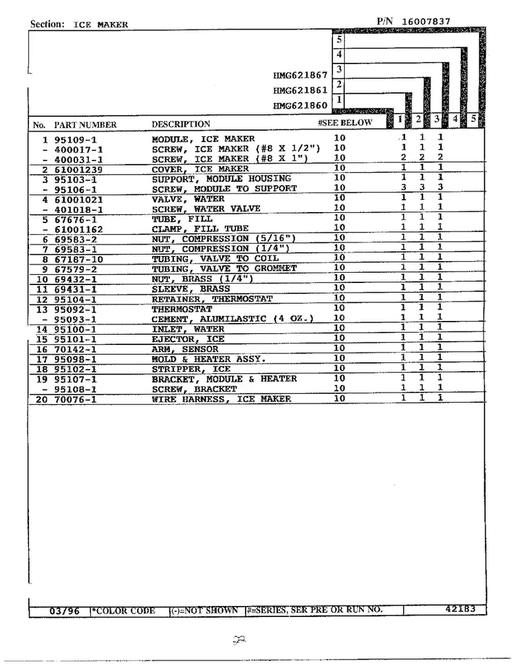 Ice Maker Page 2 Diagram and Parts List for HMG621860  Admiral Refrigerator