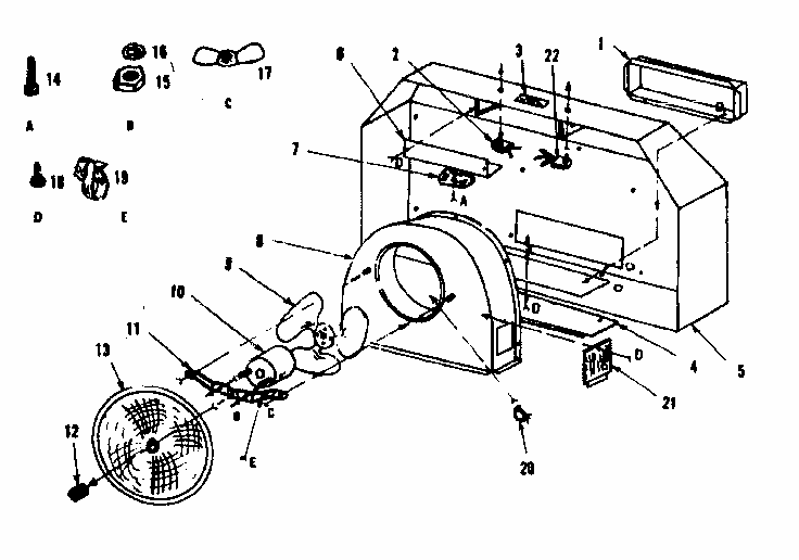Range Hood Diagram and Parts List for 8505126890  Kenmore Range Hood