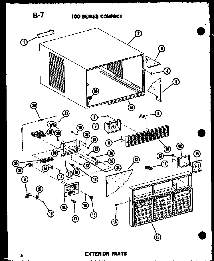 Exterior Parts Diagram and Parts List for ES9-2MS P54974-46R Amana Air Conditioner