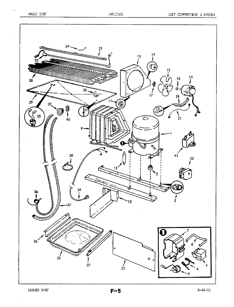 UNIT COMPARTMENT & SYSTEM Diagram and Parts List for NNT156GH 5E61A Maytag Refrigerator
