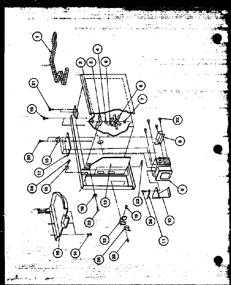 Magnetron/stirrer Diagram and Parts List for ML-40 P76804-2M Amana Microwave