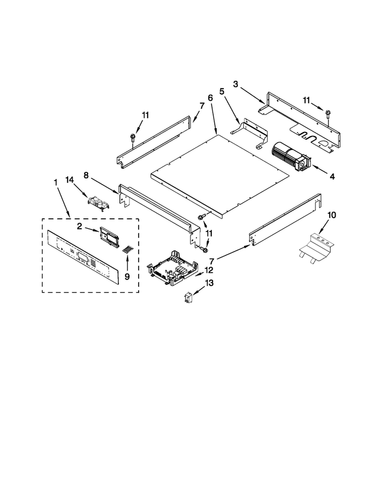 Control Panel Parts Diagram and Parts List for JJW2727WS00  Jenn-Air Wall Oven
