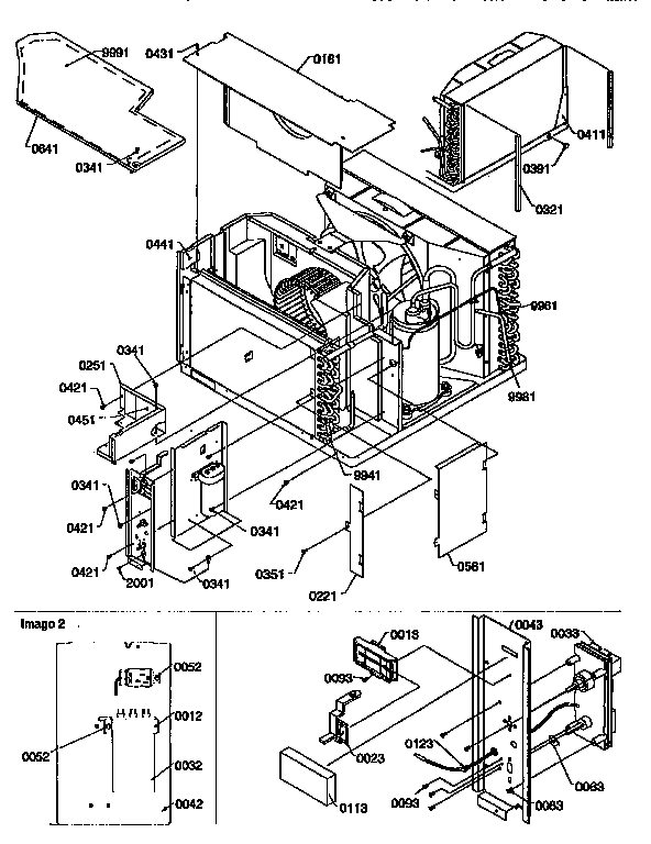 Controls Diagram and Parts List for 21QZ33RC-P12099036R  Amana Air Conditioner