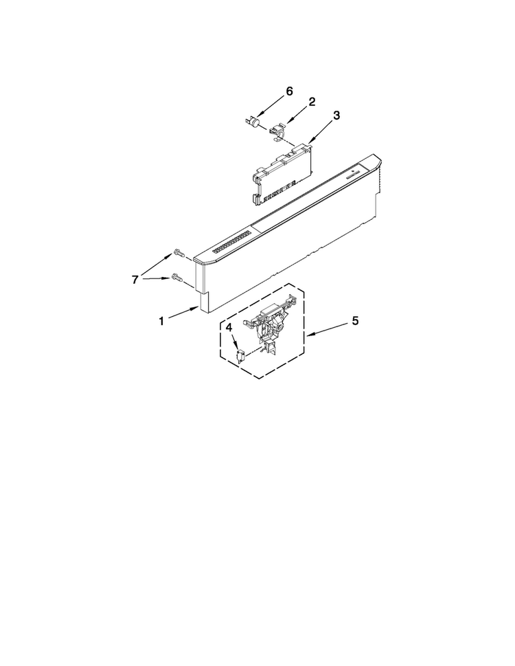 Control Panel And Latch Parts Diagram and Parts List for MDB7760AWS0  Maytag Dishwasher