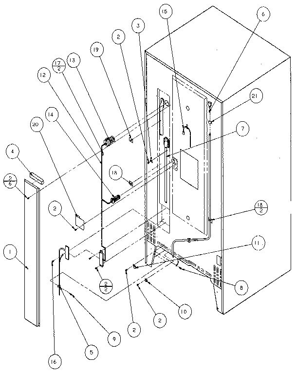 Cabinet Diagram and Parts List for 85158-P1117110W  Amana Refrigerator