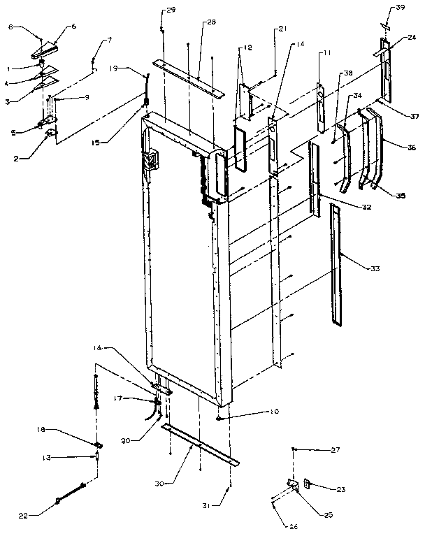 Fresh Food Door Handles And Accessories Diagram and Parts List for SXDE27N-P1162203W  Amana Refrigerator