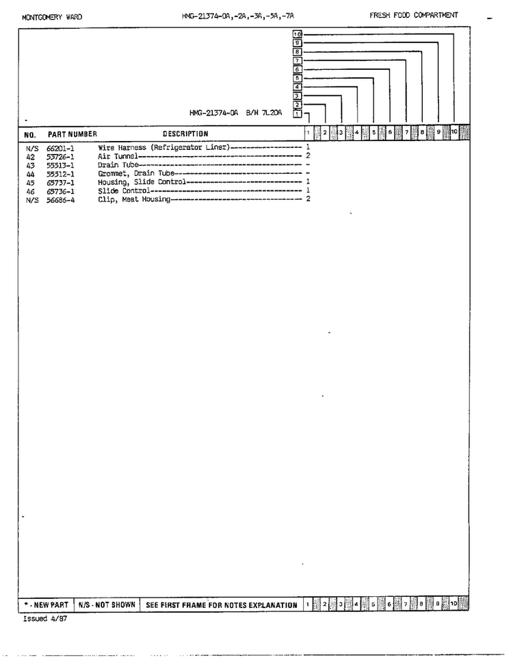 Fresh Food Compartment Page 3 Diagram and Parts List for 21374A  Admiral Refrigerator