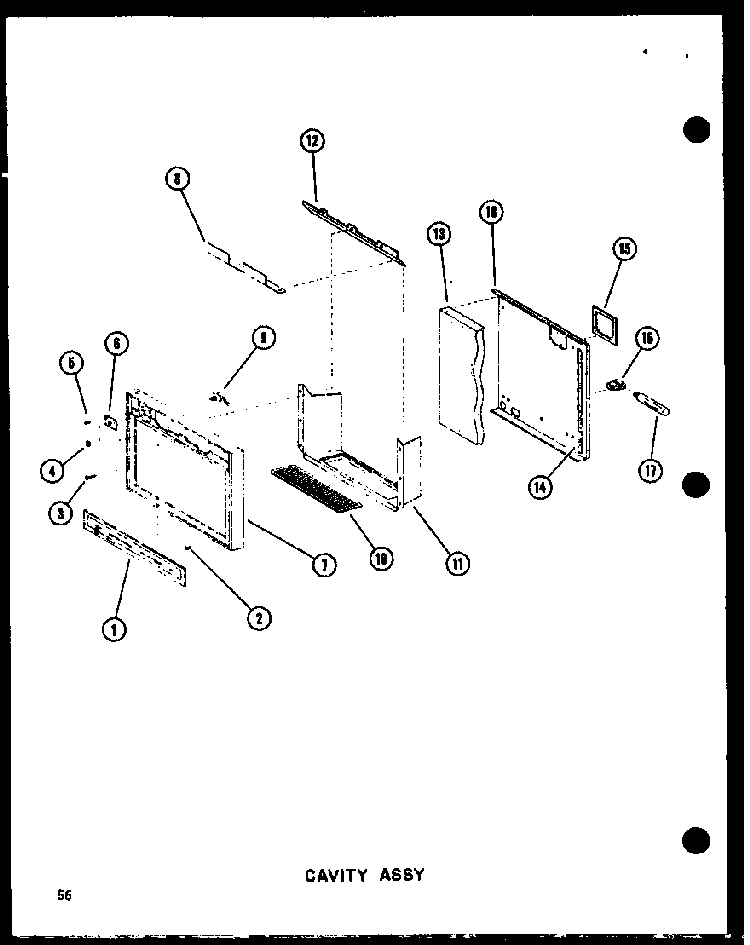 Cavity Assy Diagram and Parts List for SRI19W-A-P60350-49WA  Amana Refrigerator