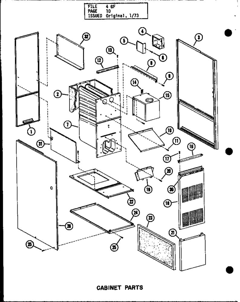 Cabinet Parts 2 Diagram and Parts List for GH-105DE P96294-8F Amana Furnace