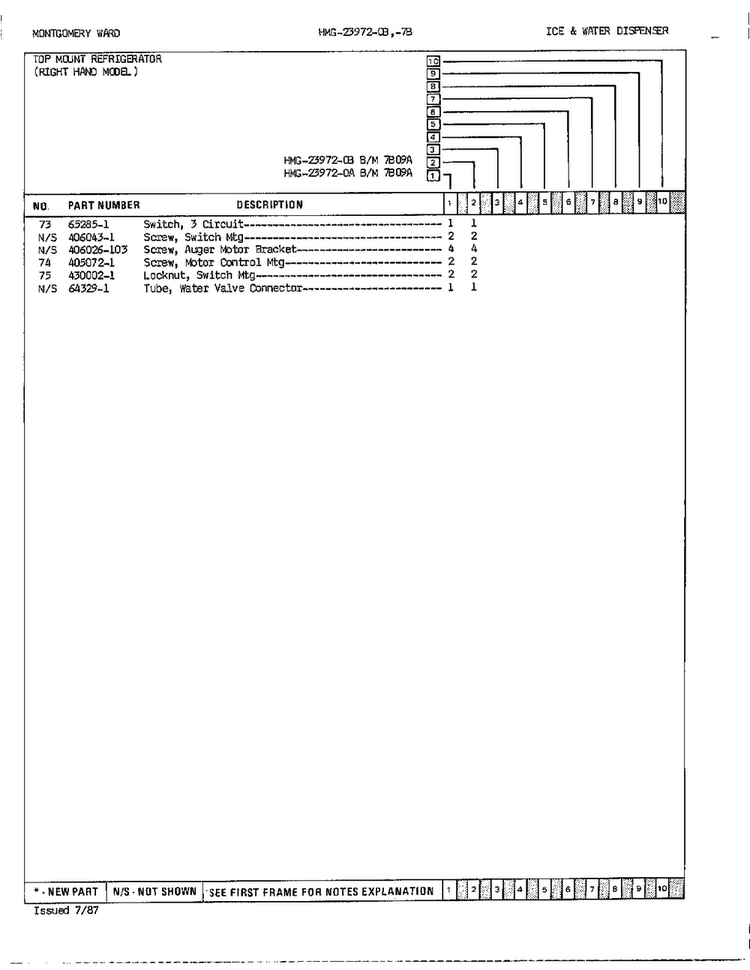 Ice And Water Dispenser Page 4 Diagram and Parts List for 23972A  Admiral Refrigerator