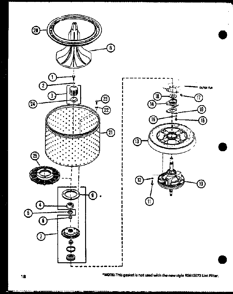Section 4 Diagram and Parts List for CW2303G P1122908WG Amana Washer