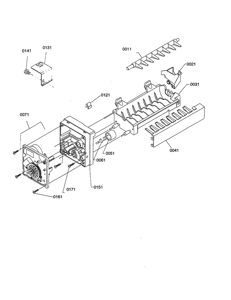 Ice Maker Parts Diagram and Parts List for SRI21VL-P1315601WL  Amana Refrigerator