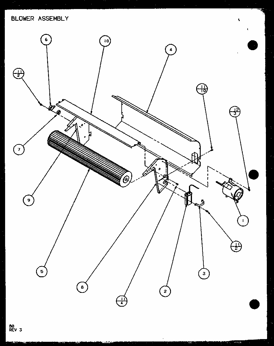 Blower Assembly (pth15300e/p9806822r) (pth15400e/p9806922r) (pth15300ec/p9811822r) (pth15400ec/p9872322r) Diagram and Parts List for PTH09400F P1102701R Amana Air Conditioner