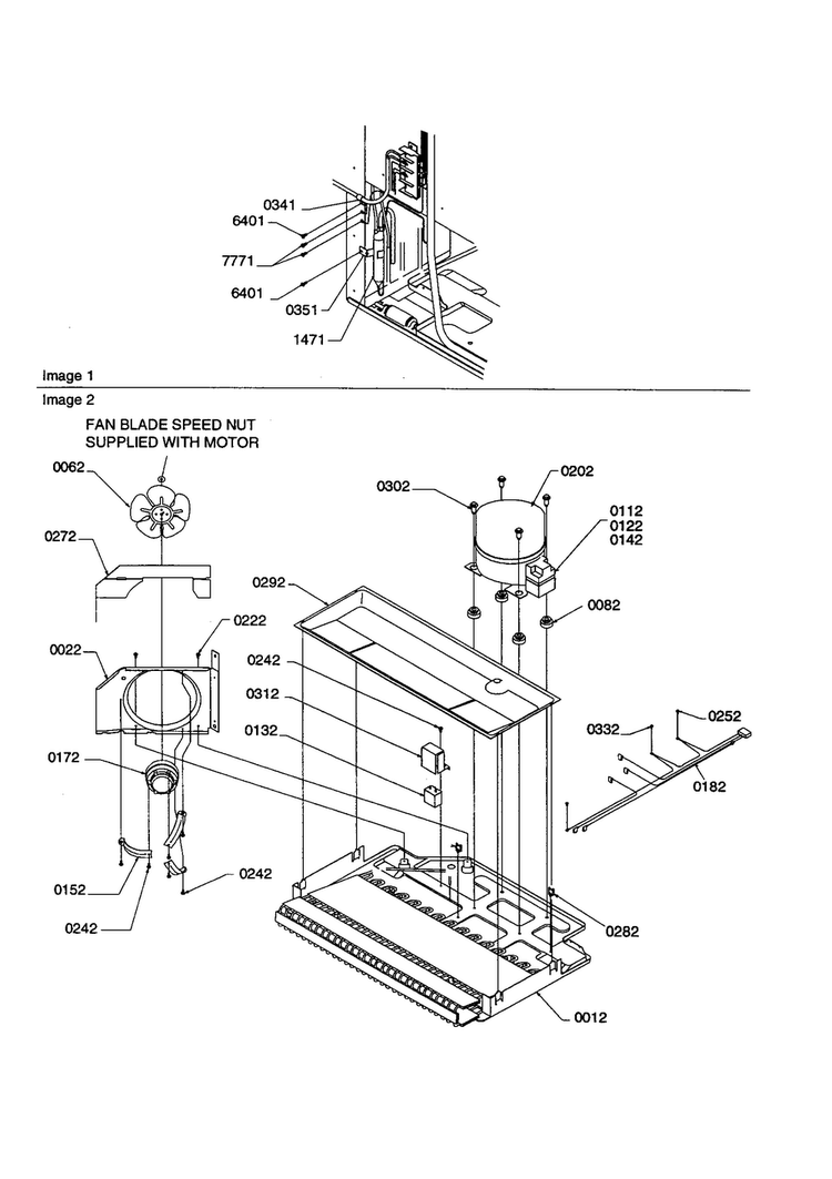 Machine Compartment Diagram and Parts List for TS122VE-P1306602WE  Amana Refrigerator