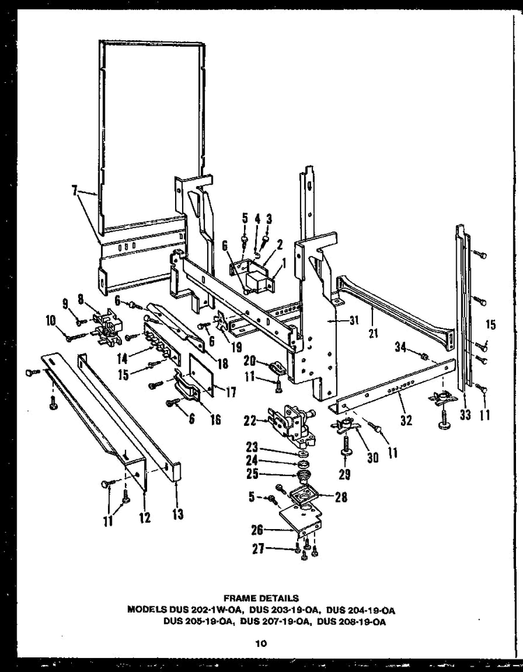 Section 15 Diagram and Parts List for DCS211-1H-OA  Caloric Dishwasher