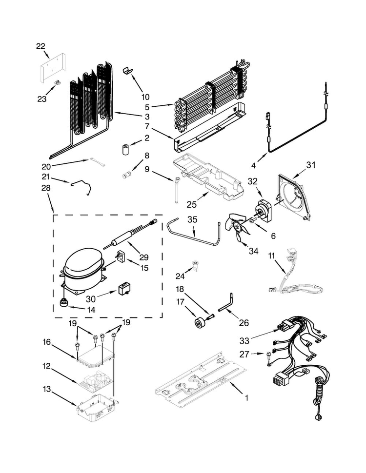 Unit Parts Diagram and Parts List for MFW2055YEM02  Maytag Refrigerator