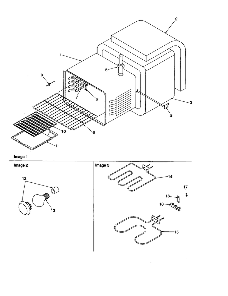 Cavity Diagram and Parts List for ARR6102W-P1143683NW  Amana Range