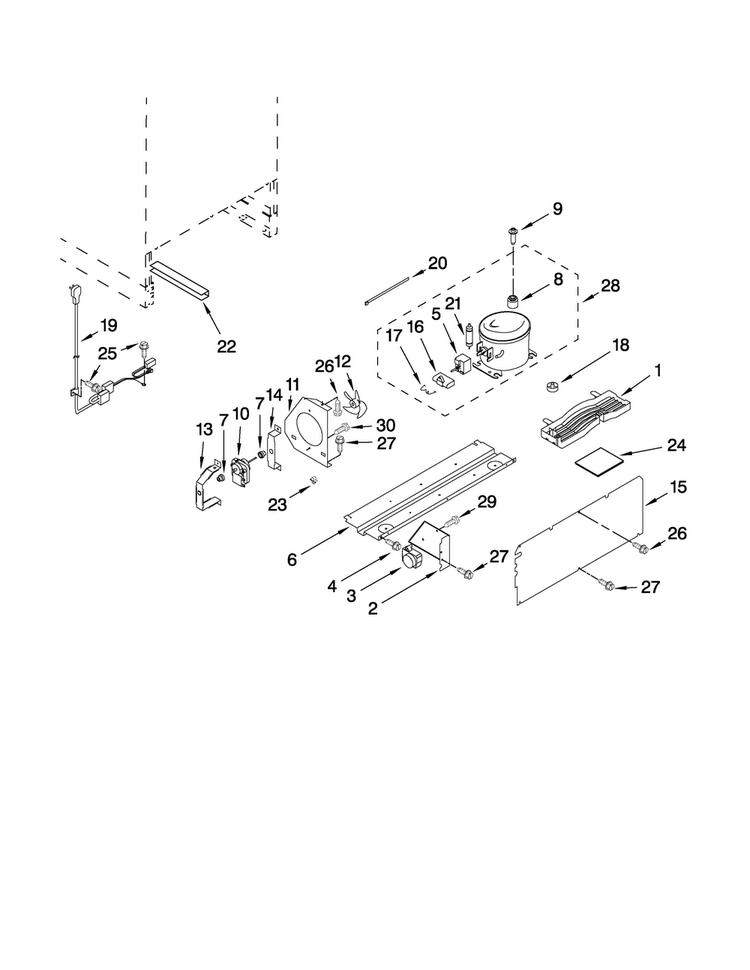 Unit Parts Diagram and Parts List for JUR248LBCX01  Jenn-Air Refrigerator