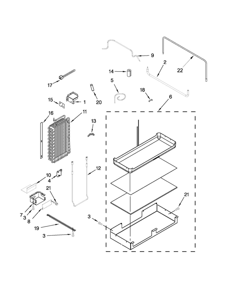 Lower Unit And Tube Parts Diagram and Parts List for JS42PPDUDB16  Jenn-Air Refrigerator