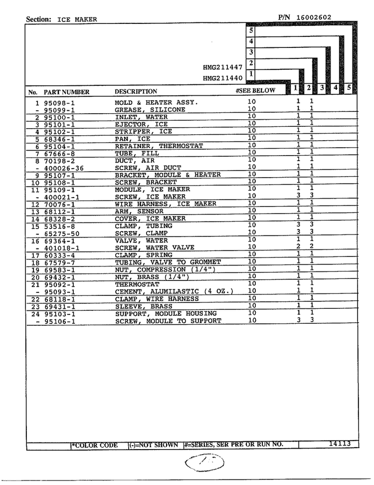 Ice Maker Page 2 Diagram and Parts List for 211447  Admiral Refrigerator
