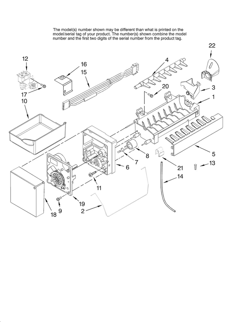 Icemaker Parts, Optional Parts Diagram and Parts List for JFC2089HPF12  Jenn-Air Refrigerator