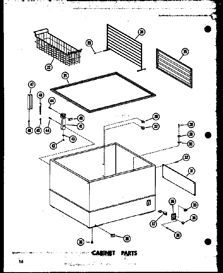 Cabinet Parts Diagram and Parts List for C11W P60330-9W Amana Freezer