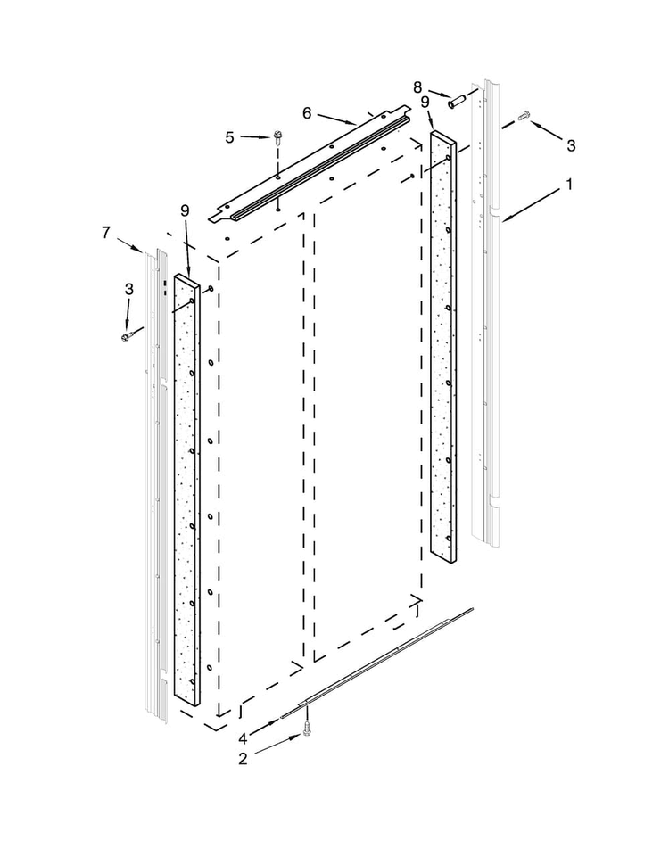 Cabinet Trim Parts Diagram and Parts List for JS48PPDUDE00  Jenn-Air Refrigerator