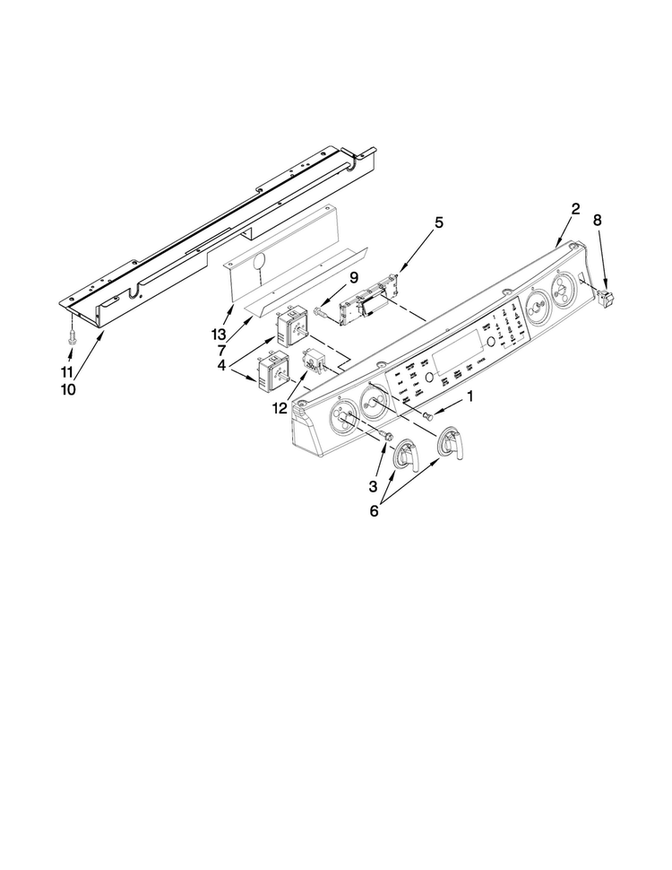 Control Panel Parts Diagram and Parts List for JES8850BAB19  Jenn-Air Range