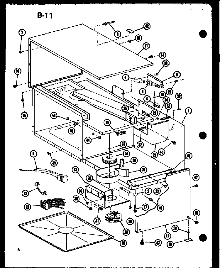 Cabinet Parts Diagram and Parts List for RR-1010 P75414-2M Amana Microwave