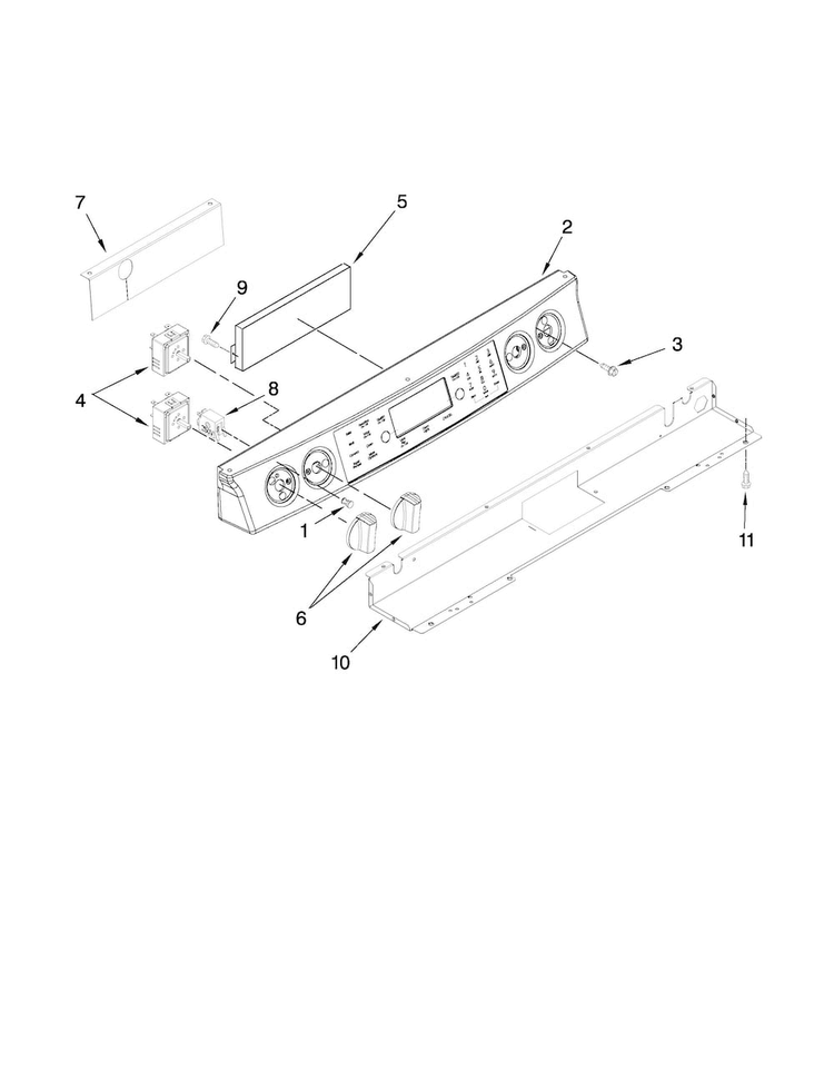 Control Panel Parts Diagram and Parts List for JES9900BAS20  Jenn-Air Range