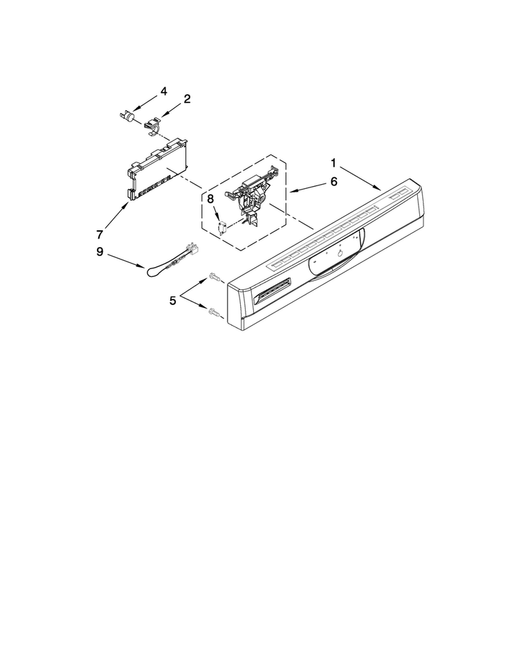 Control Panel Parts Diagram and Parts List for JDB3200AWW0  Jenn-Air Dishwasher