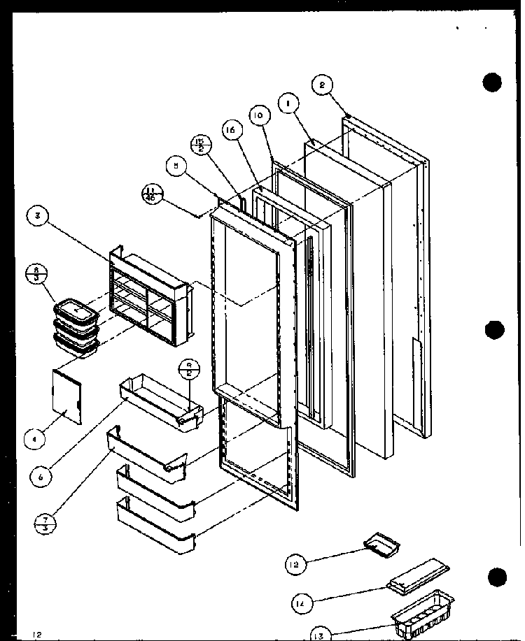Section 24 Diagram and Parts List for SL22JB-P1116006W  Amana Refrigerator