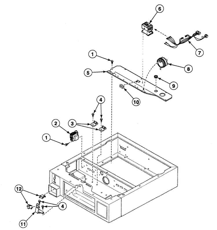 Control Cabinet Diagram and Parts List for SWFX71QN3050  Speed Queen Washer