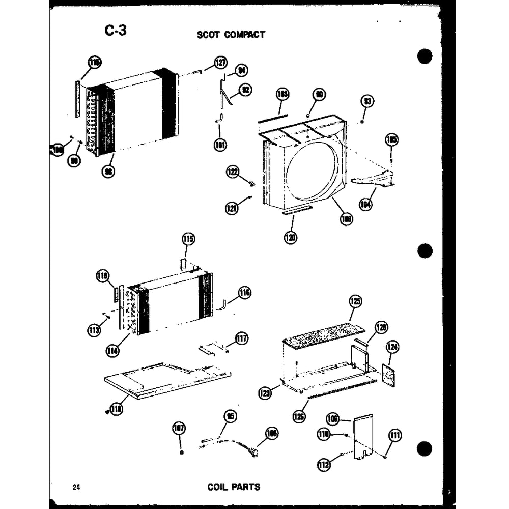 Coil Parts (13-3mw/P54974-21r) Diagram and Parts List for 113-5N P54975-61R Amana Air Conditioner