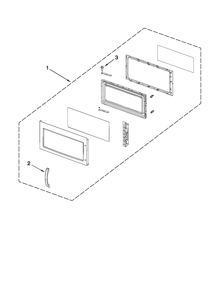 Door Parts Diagram and Parts List for AMV2174VAS2  Amana Microwave