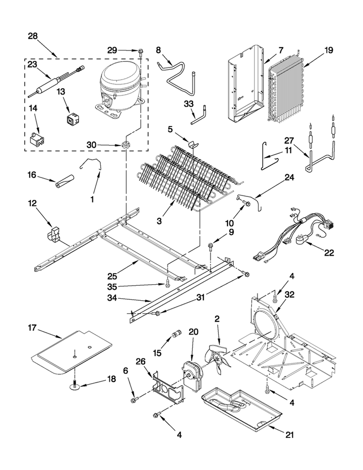 Unit Parts Diagram and Parts List for MSD2542VES04  Maytag Refrigerator