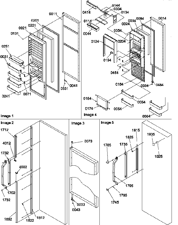 Refrigerator Door Diagram and Parts List for SQD25VW-P1190430WW  Amana Refrigerator